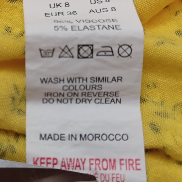 Women's PrettyLittleThing Yellow Floral Spring Mini Dress Size 4 - Picture 8 of 9